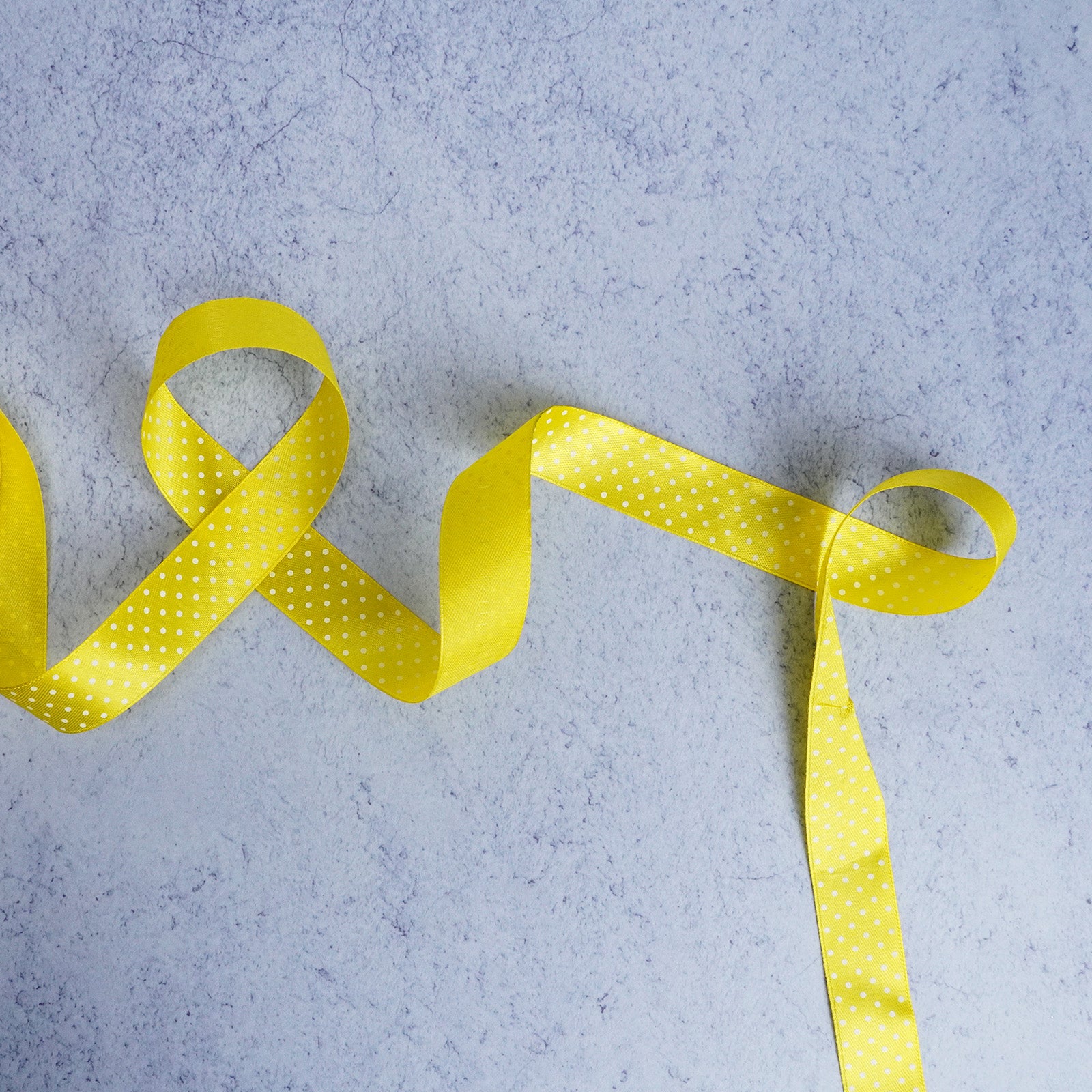 Yellow Polka Dot Satin Ribbon